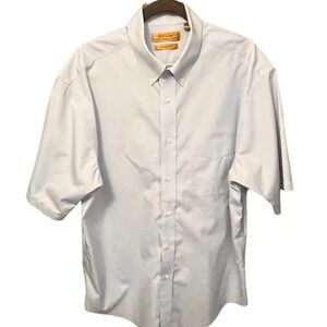 NWOT Roundtree & Yorke Gold Label Mens Large Light Blue Non-Iron Cotton SS Shirt